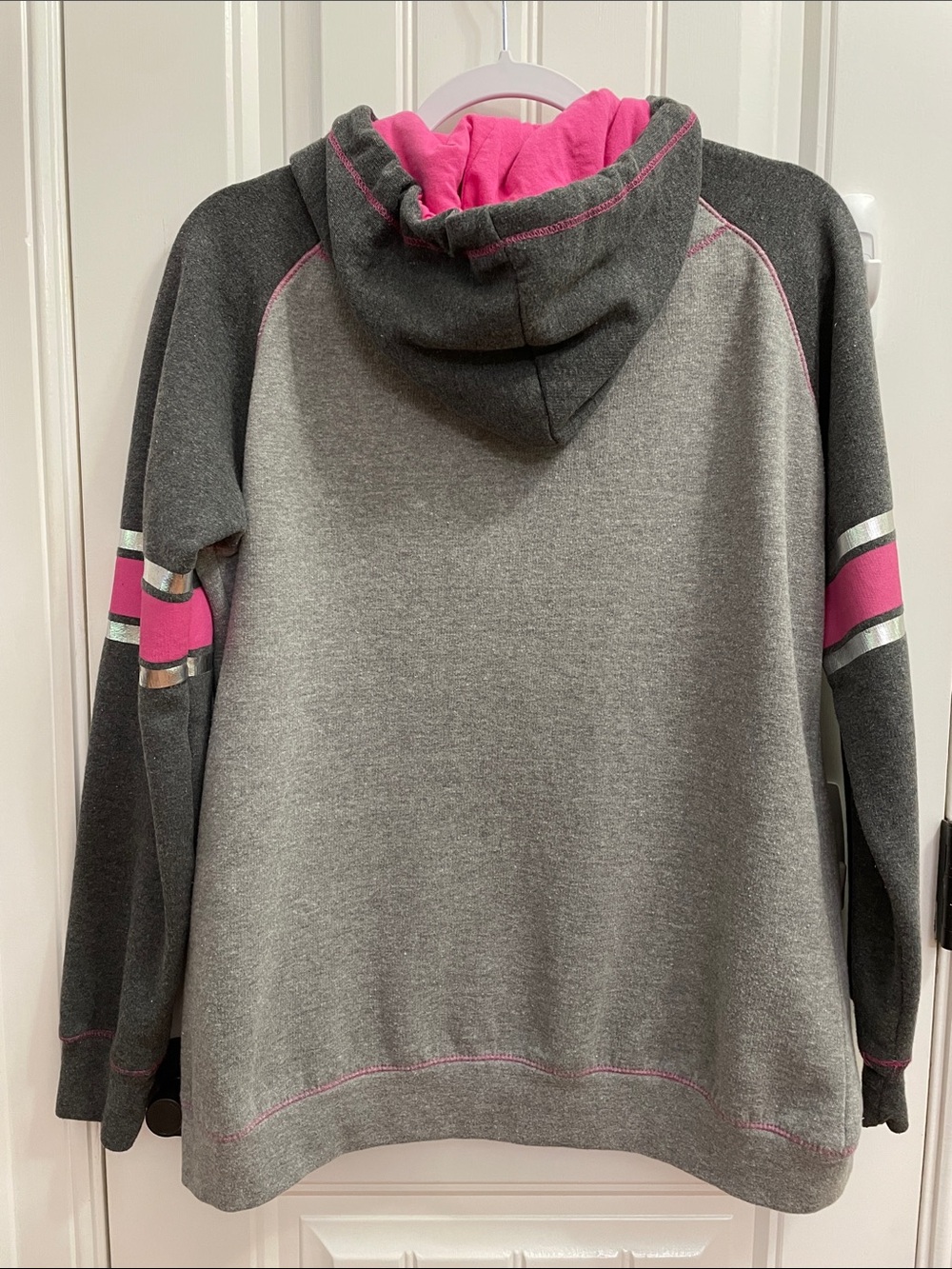 SUSAN G. KOMEN Gray and Pink 'Fight' Zip-Up Hoodie Size Large - Picture 4 of 4